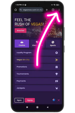 Vegas Now app Visit the official website