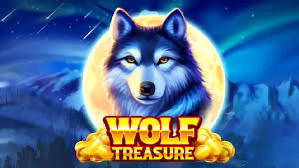 Wolf Treasure pokie game with wild wolf theme and free spins bonus features