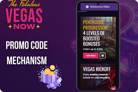 Vegas Now Promo code mechanism